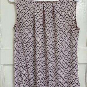 LOFT Pink and Black Patterned Blouse